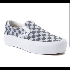 Denim blue checkered vans